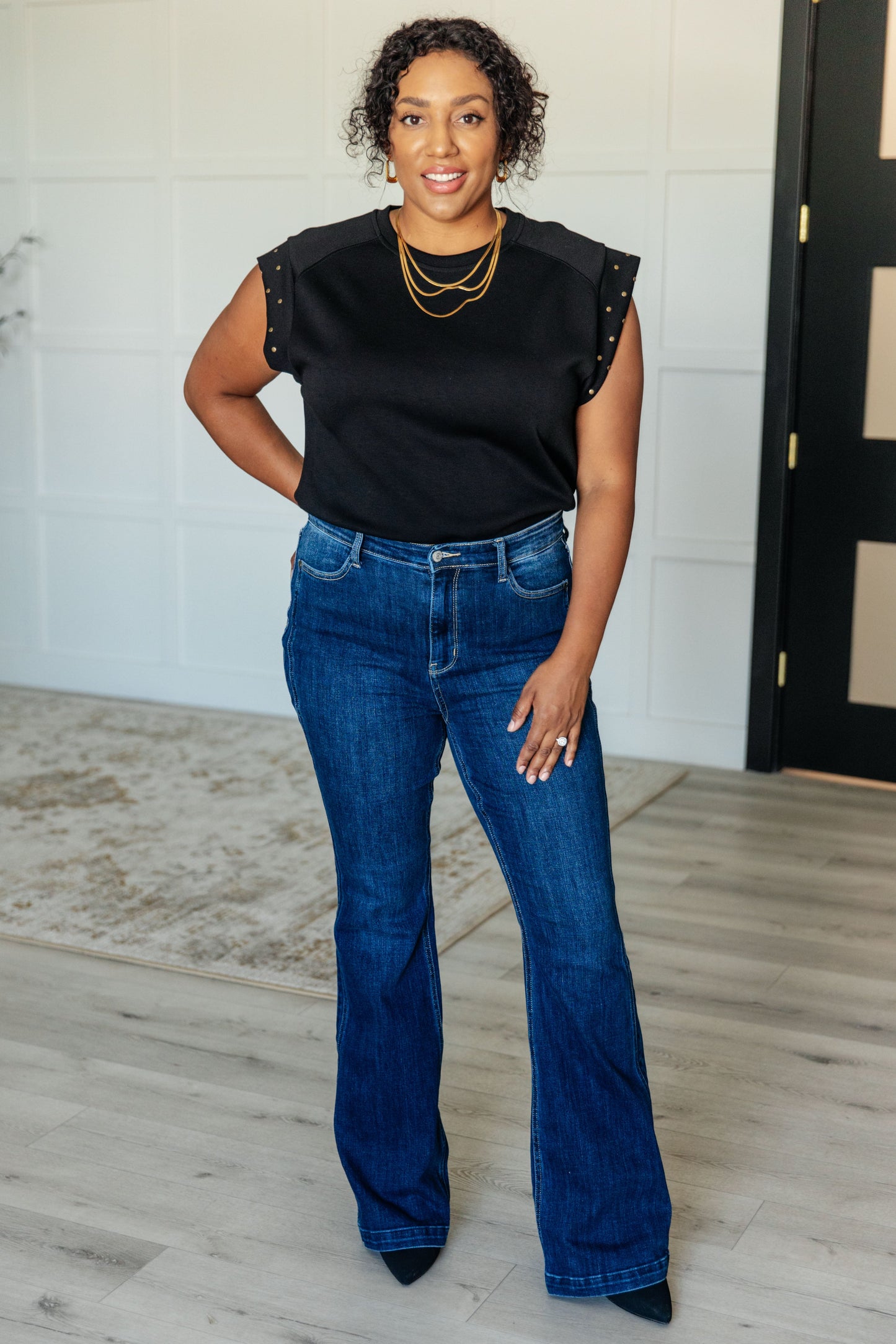 Rebel Studded Cap Sleeve Top