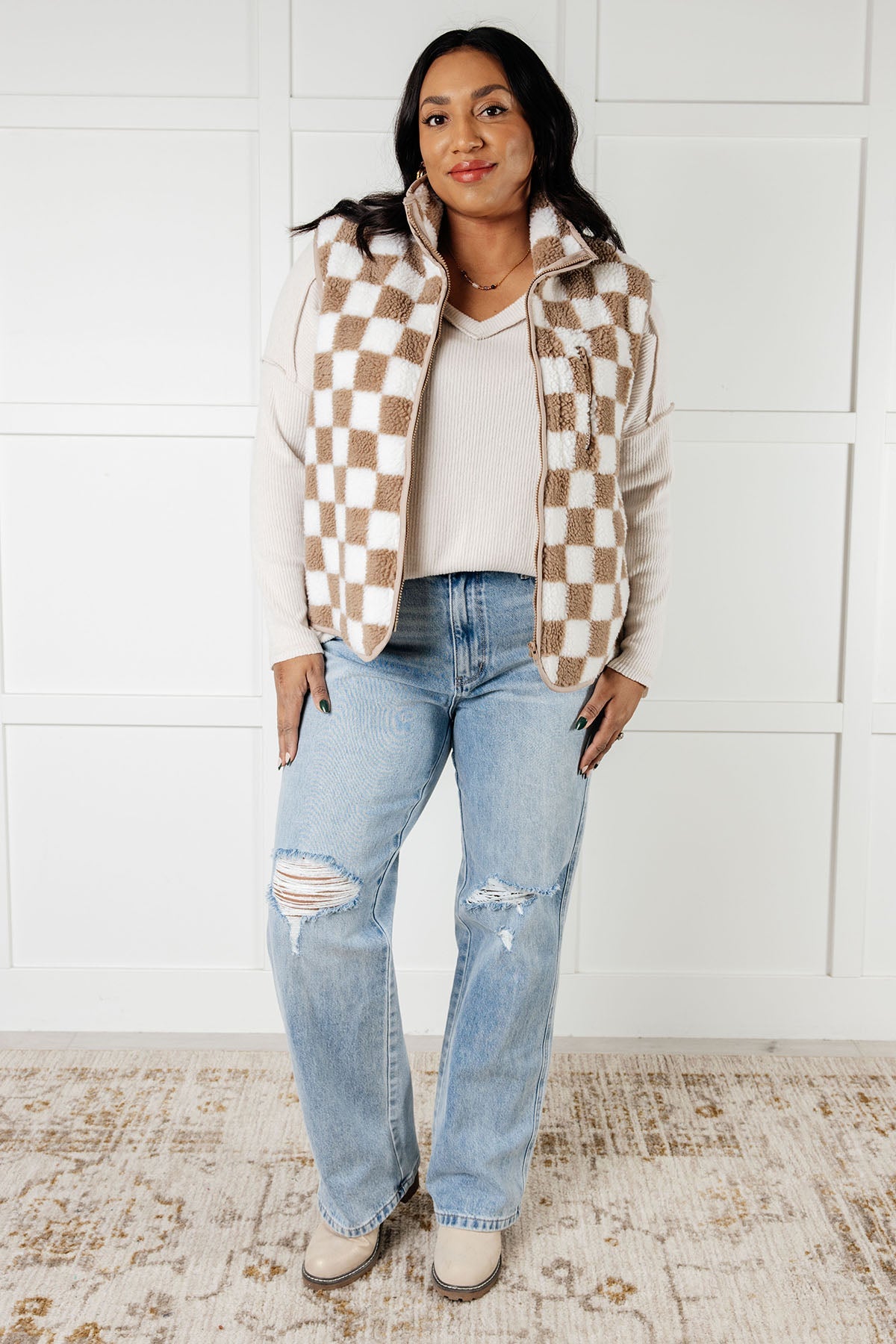 Cabin Checkered Fleece Vest