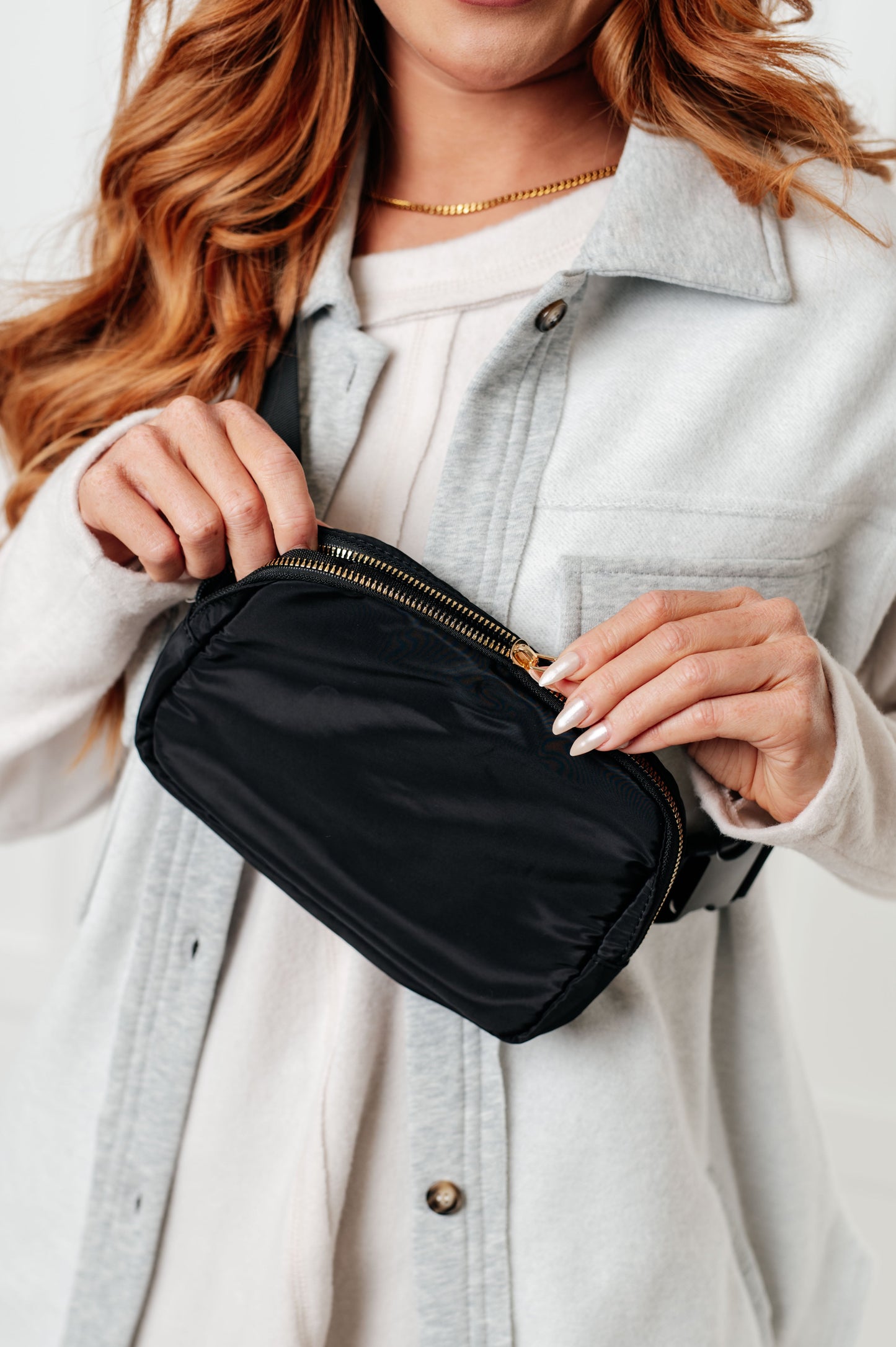 Core Nylon Belt Bag, Black