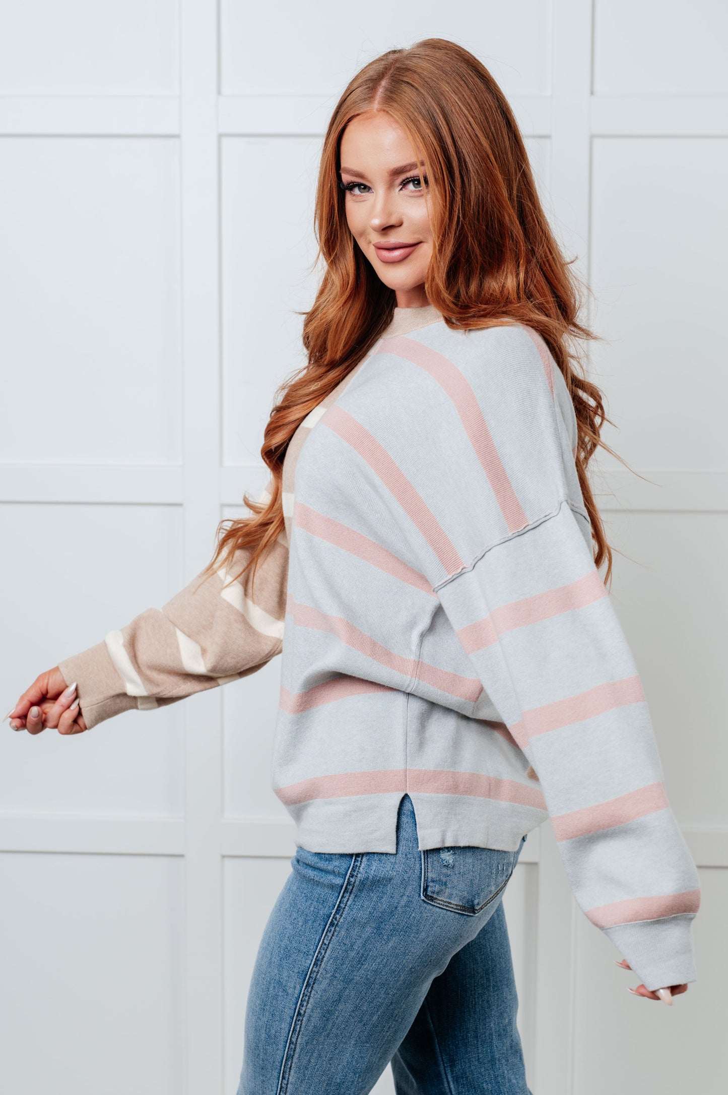 Exceptional Thought Striped Color Block Sweater