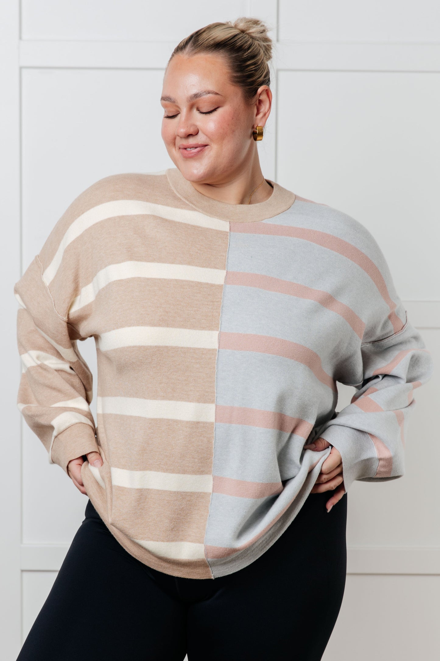 Exceptional Thought Striped Color Block Sweater