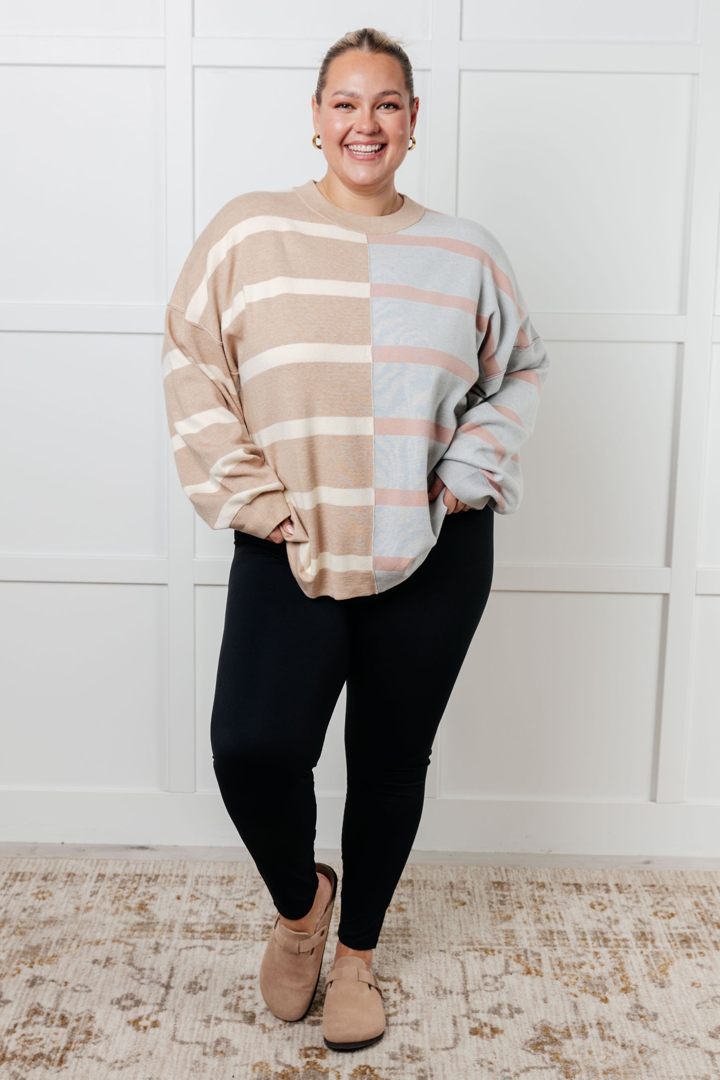 Exceptional Thought Striped Color Block Sweater
