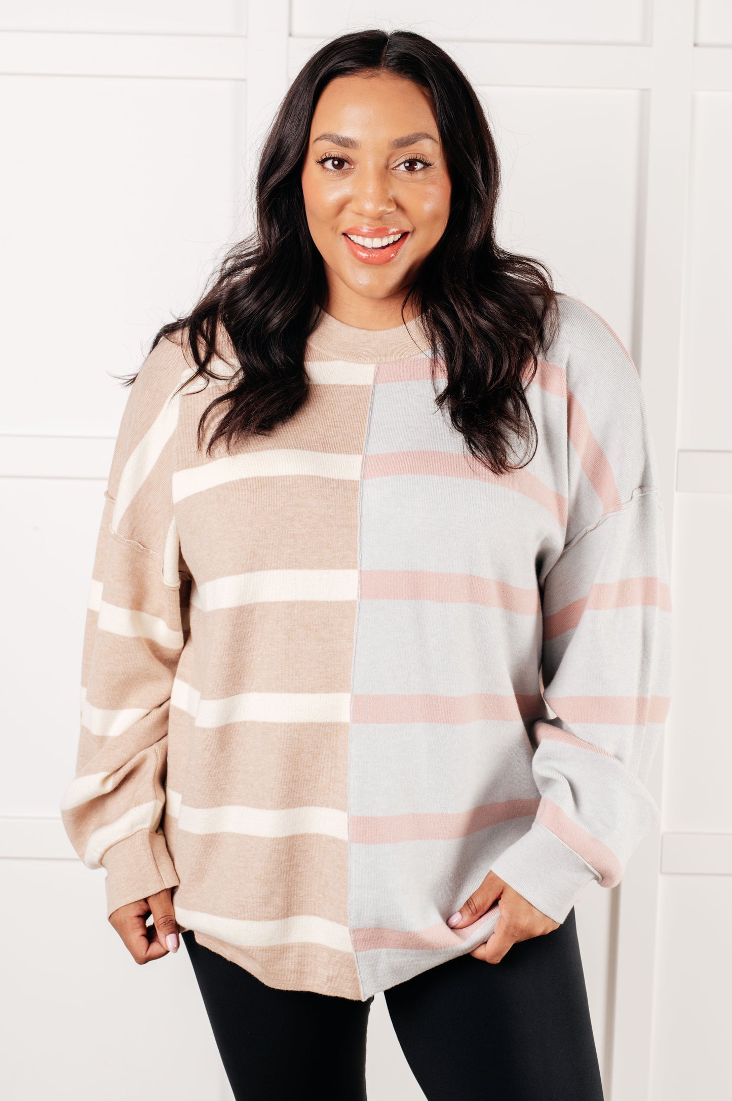 Exceptional Thought Striped Color Block Sweater