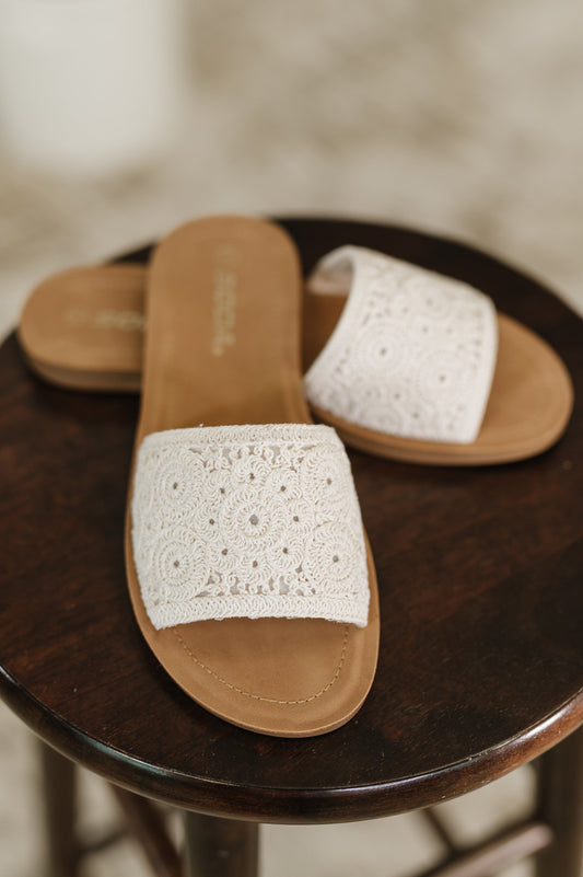 Imelda Crochet Slide Sandals