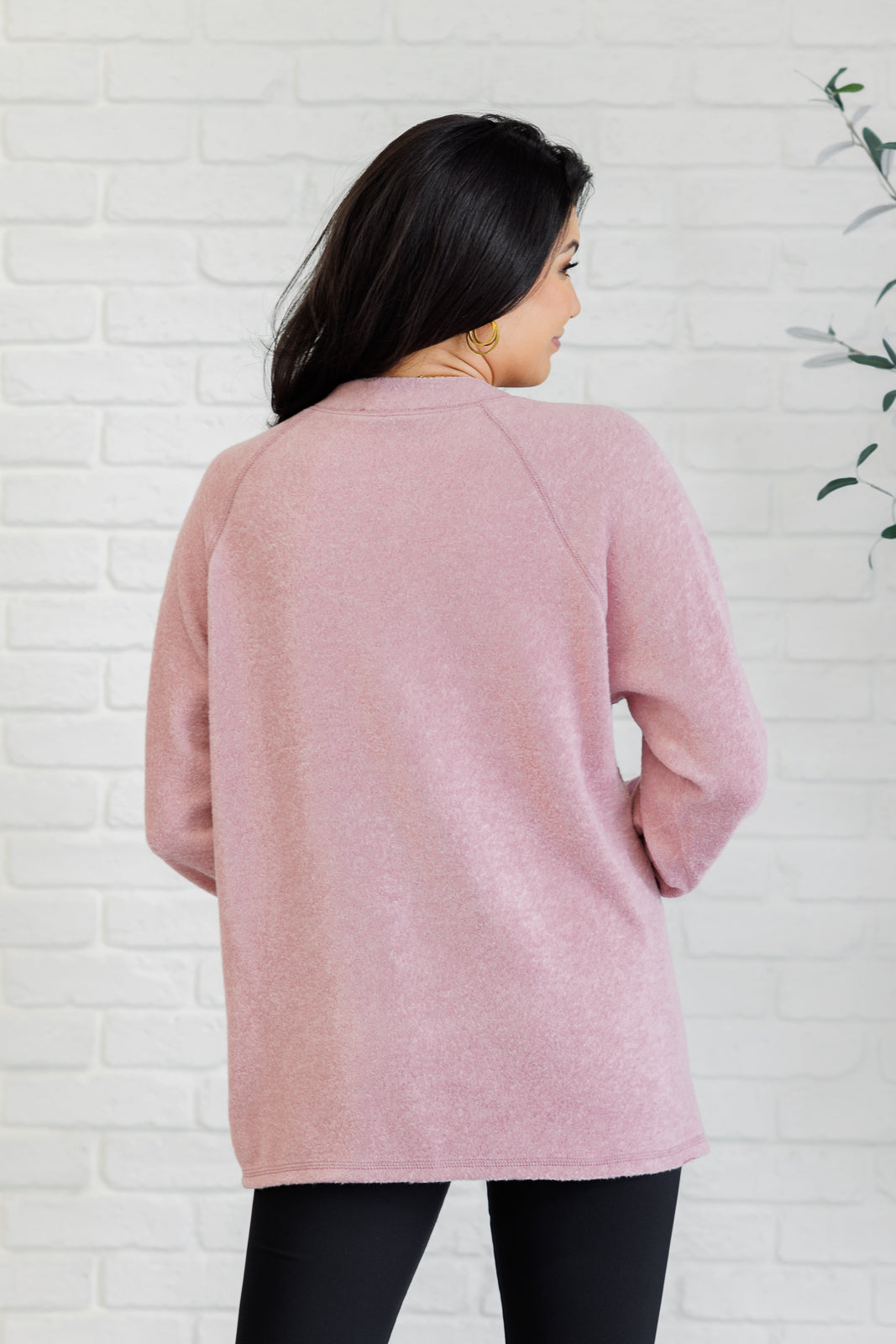 Keeping It Real Brushed Hacci Long Sleeve Top, Rose
