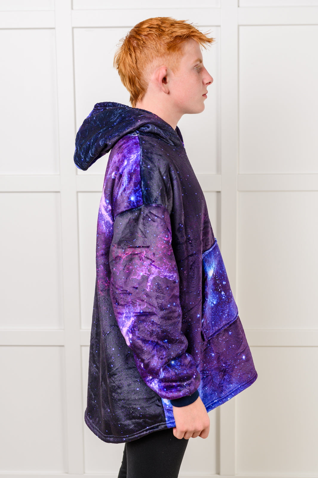KIDS Oversized Velour Blanket Hoodie, Starry Sky