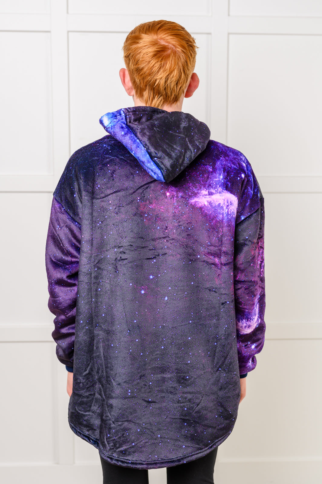 KIDS Oversized Velour Blanket Hoodie, Starry Sky