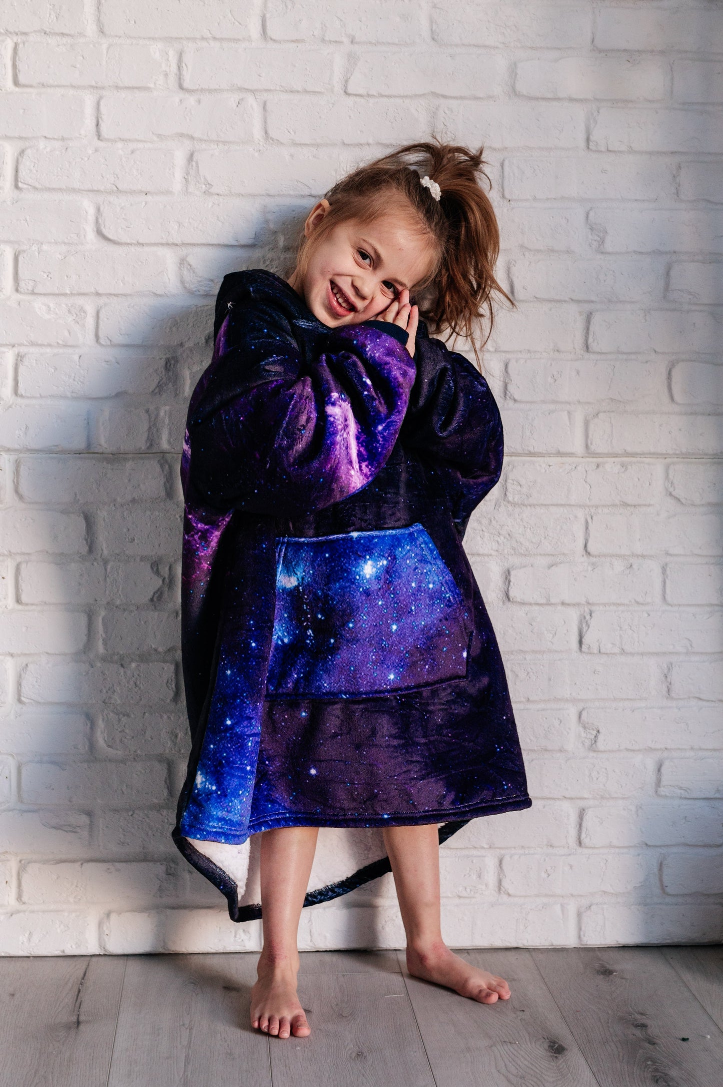 KIDS Oversized Velour Blanket Hoodie, Starry Sky