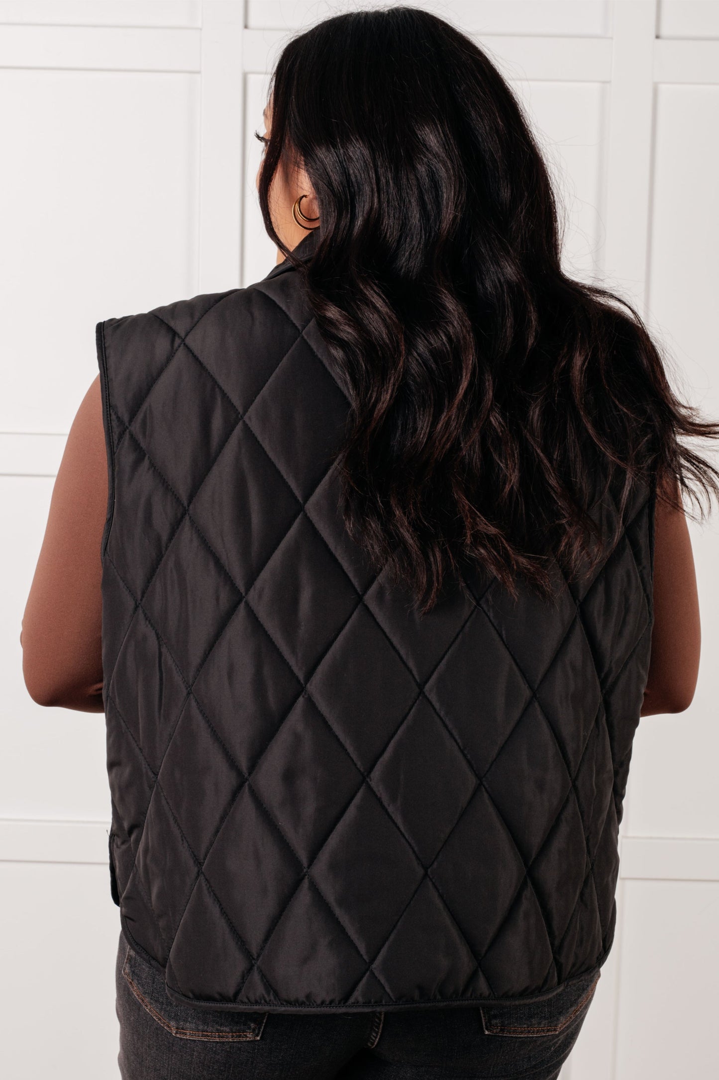 Layering Queen Quilted Puffer Vest, Black