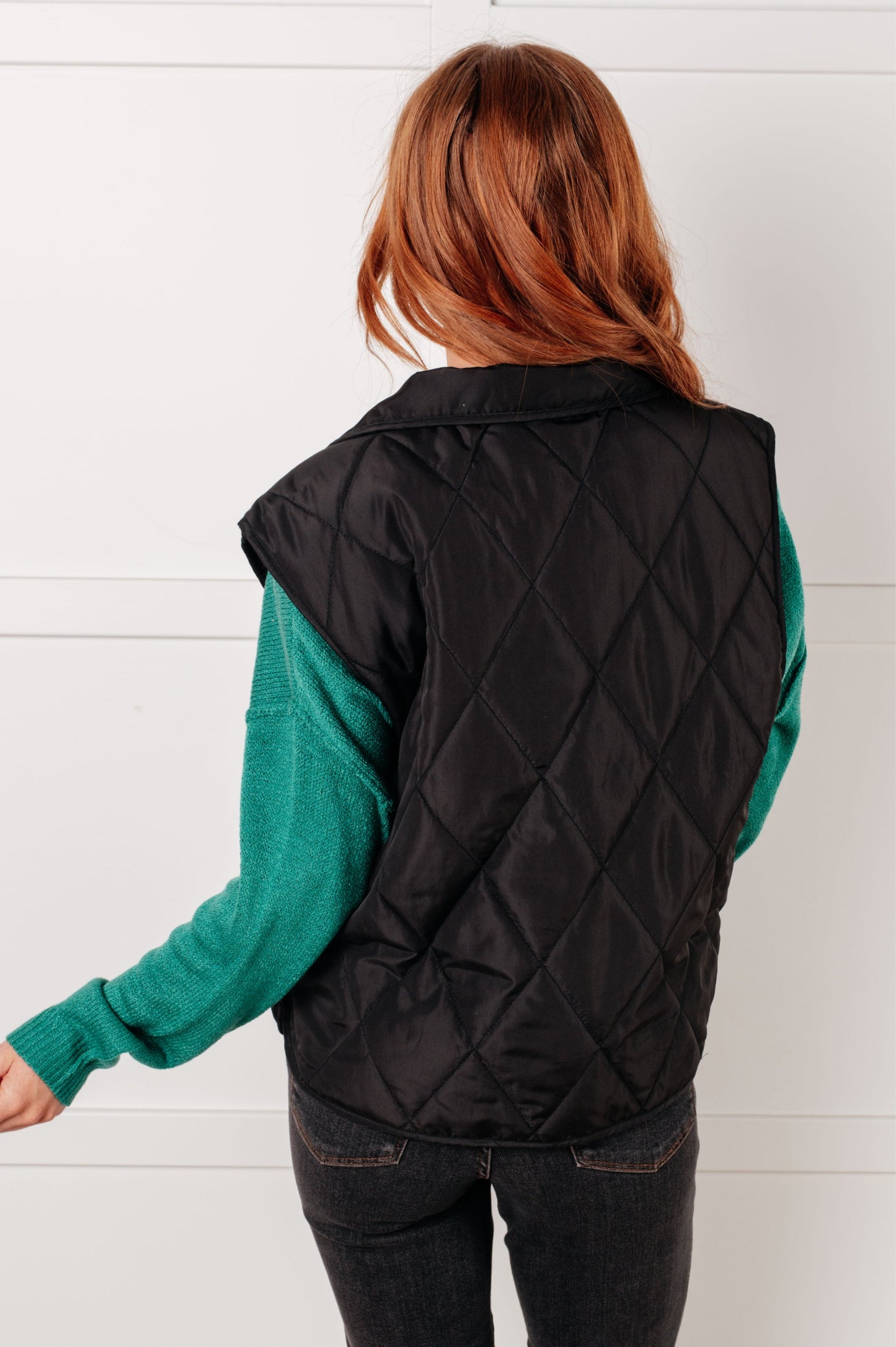 Layering Queen Quilted Puffer Vest, Black