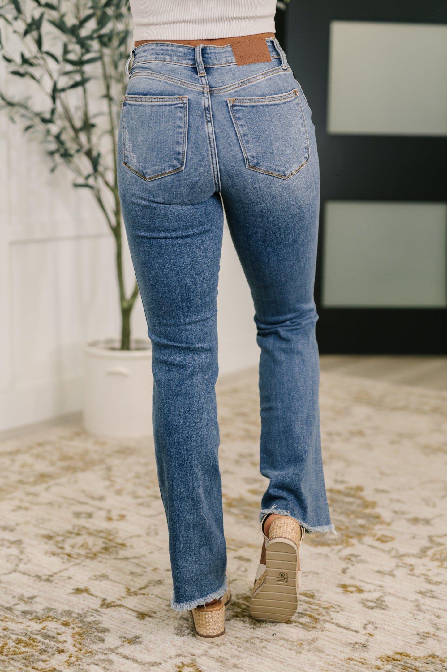 JUDY BLUE Maureen High Rise Distressed Bootcut Jeans