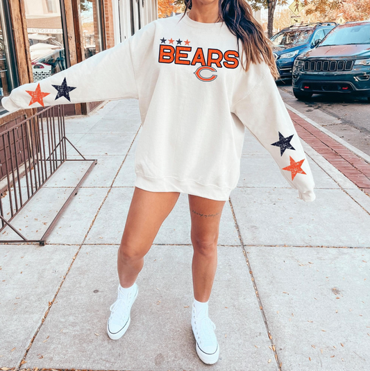 Football Team Star Sleeve Sweatshirt