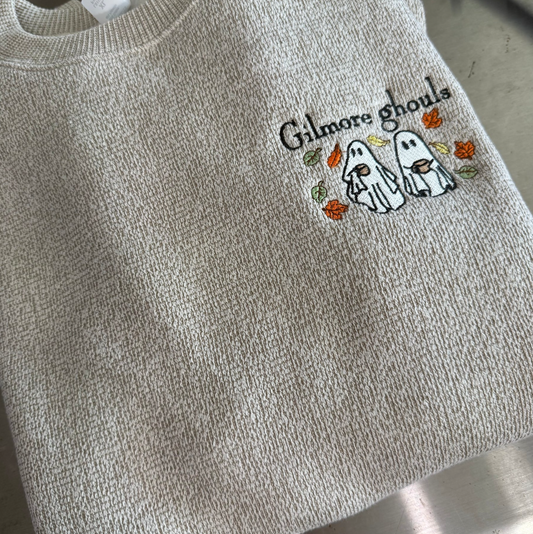 Gilmore Ghouls Embroidered Graphic Pullover Top