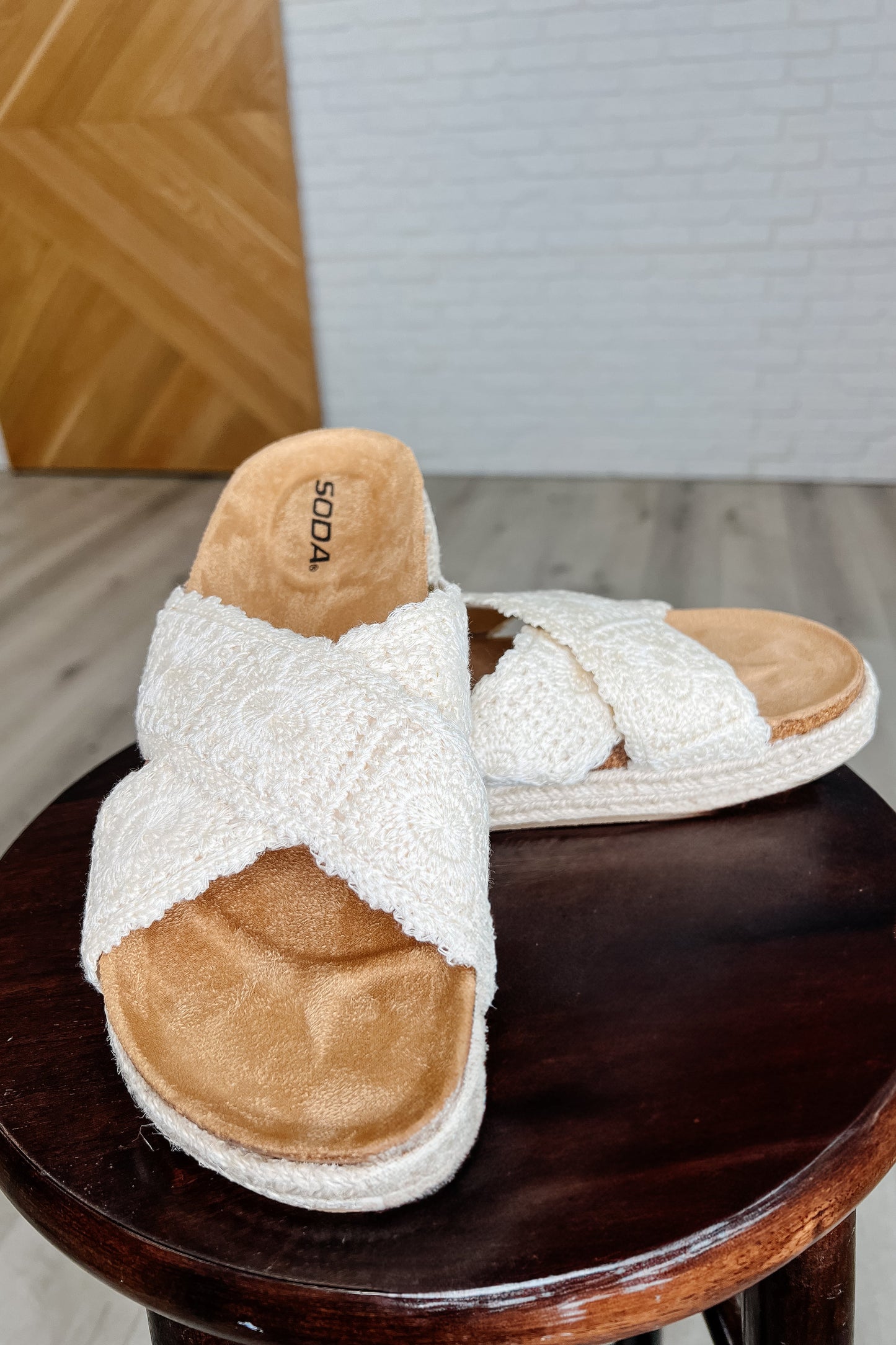 Shoreline Criss-Cross Crochet Sandals