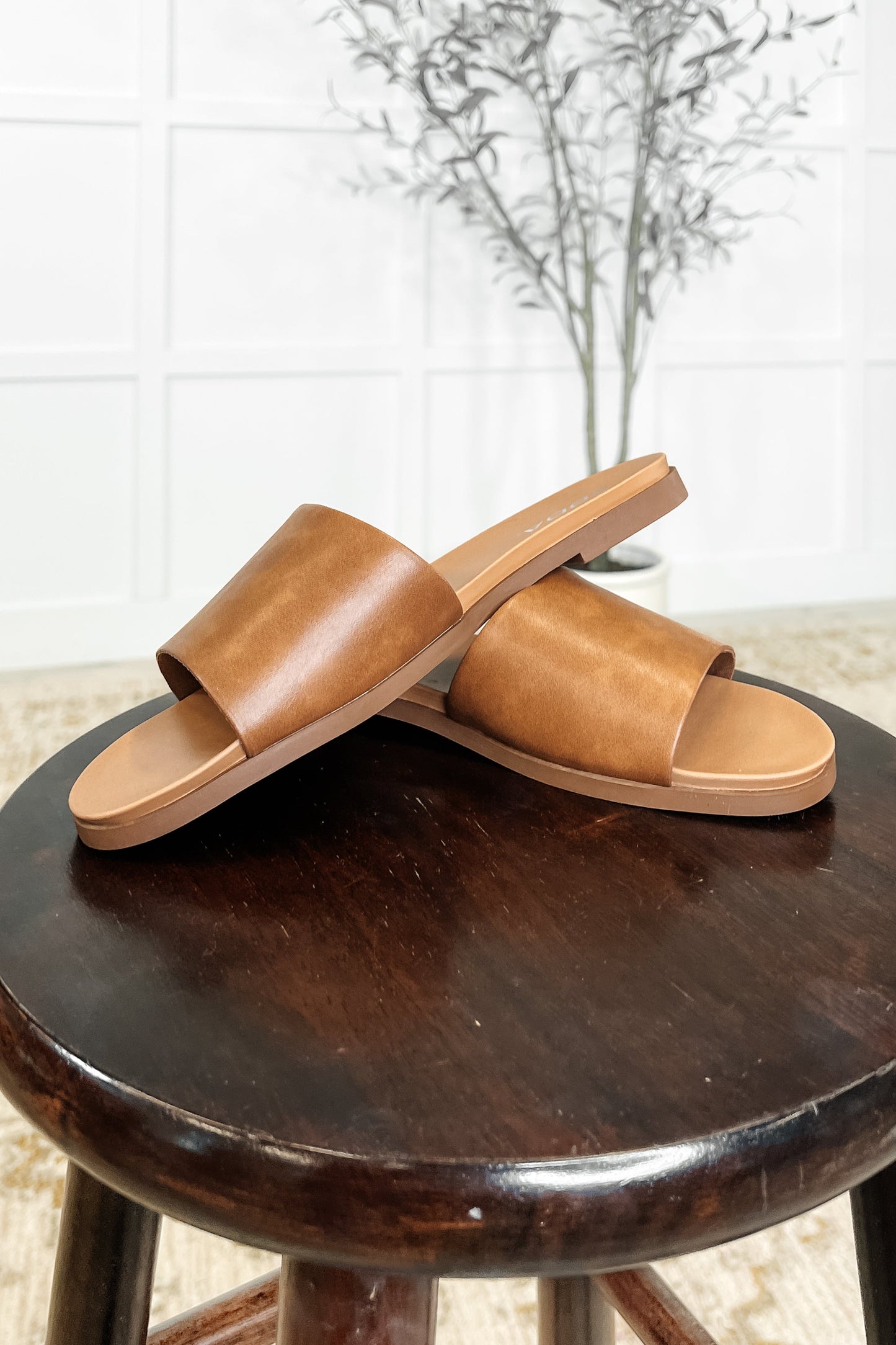Sable Faux Leather Slides
