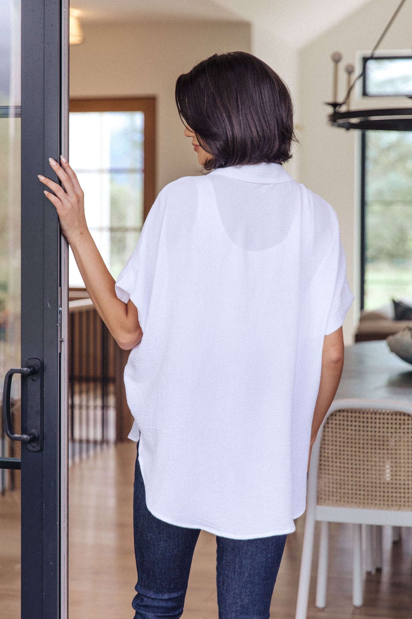 Sweet Simplicity Button Front Blouse, White
