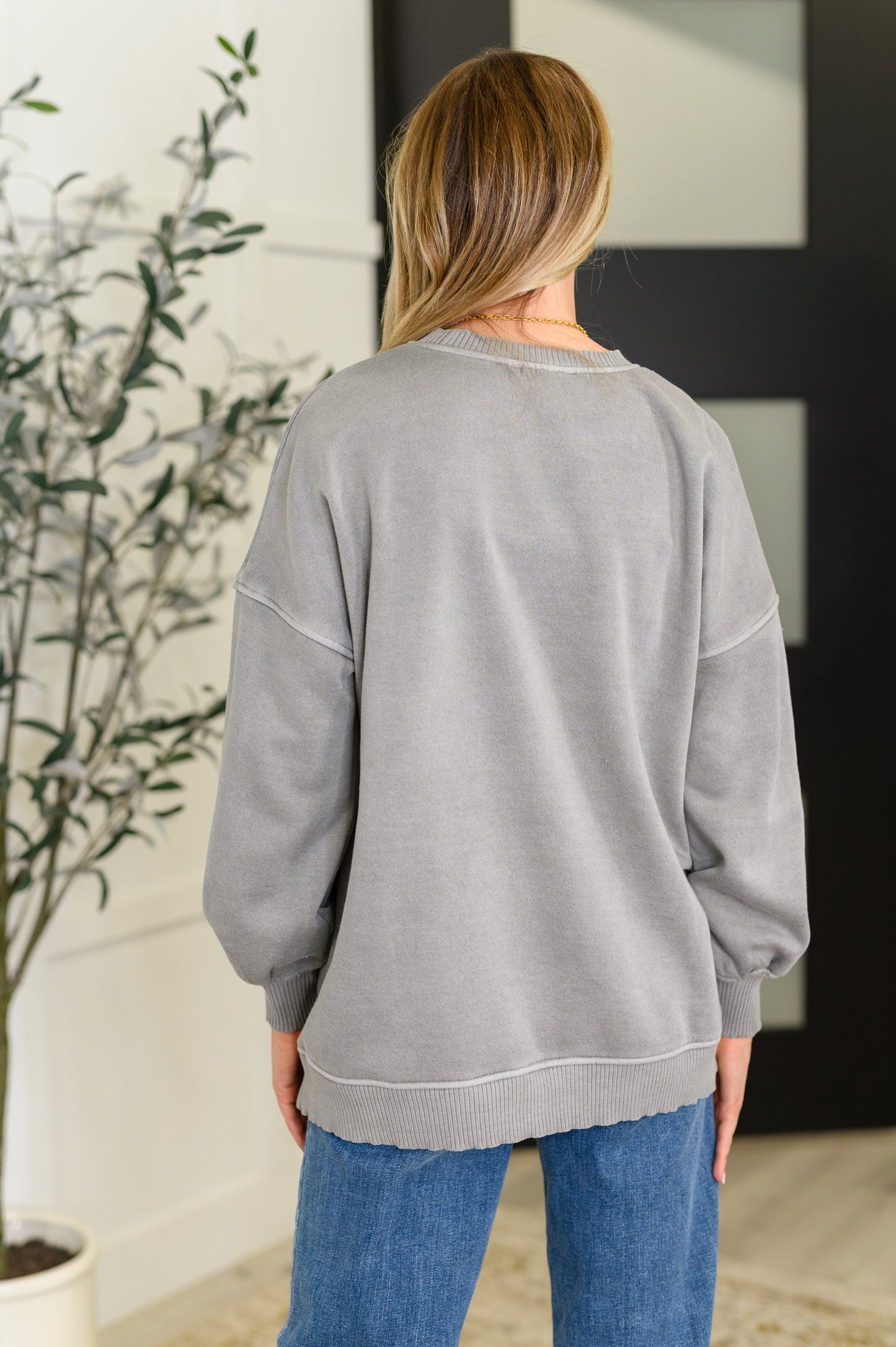 French Terry Pullover with Pockets, Sleet