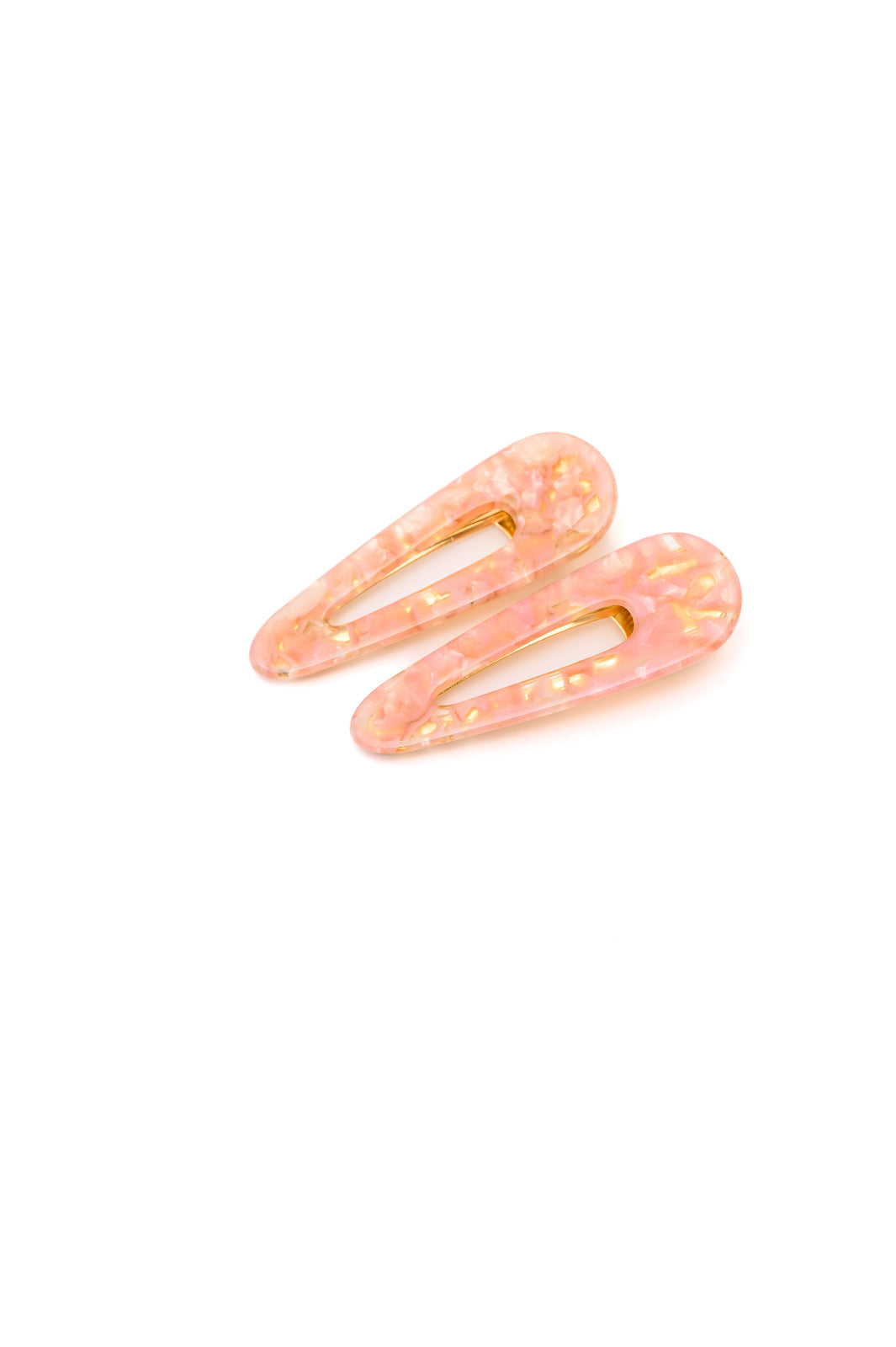 Pink Shell Teardrop Hair Clips, 2-Pack