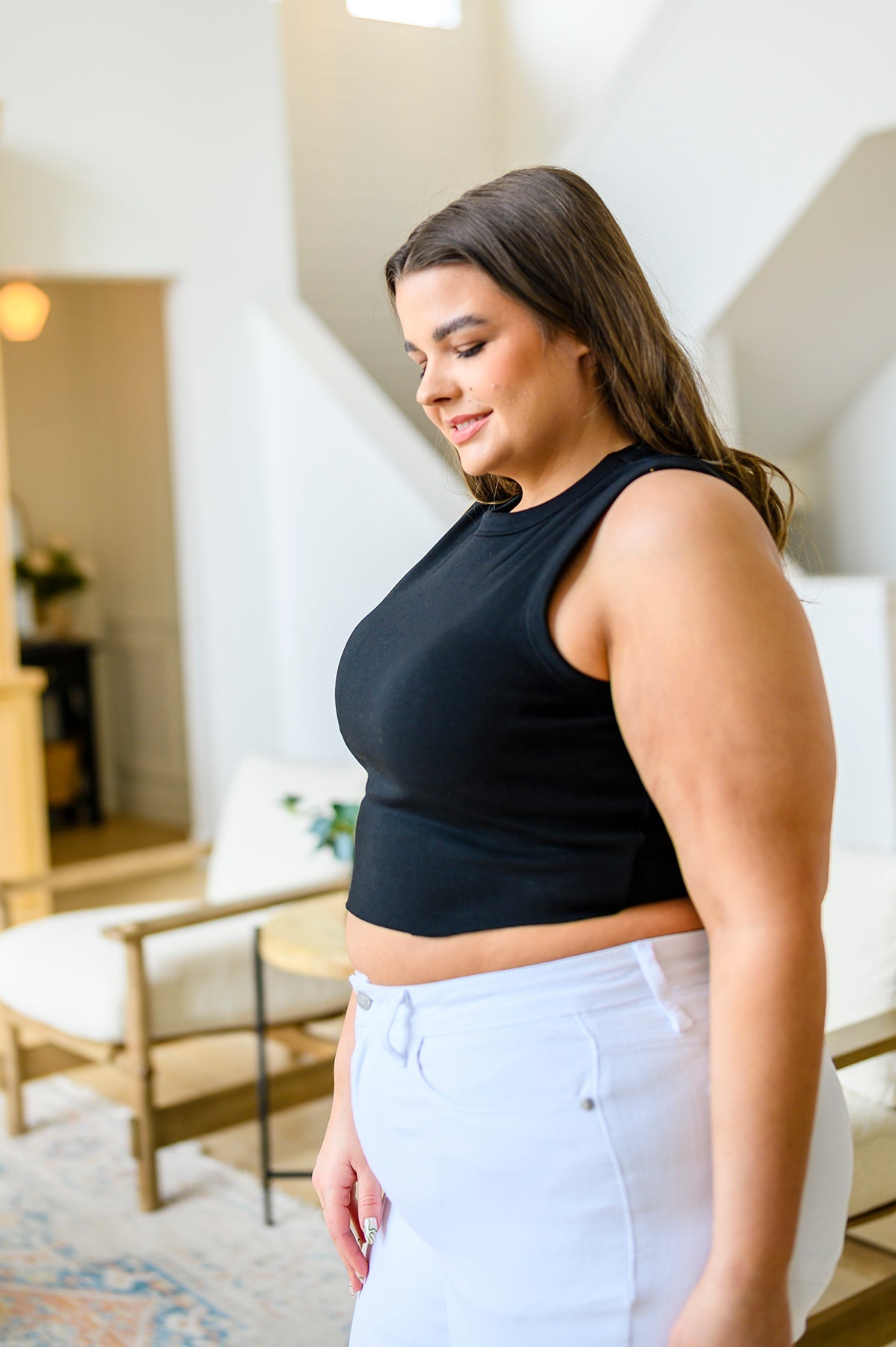 Best Friends Cropped Tank Top, Black