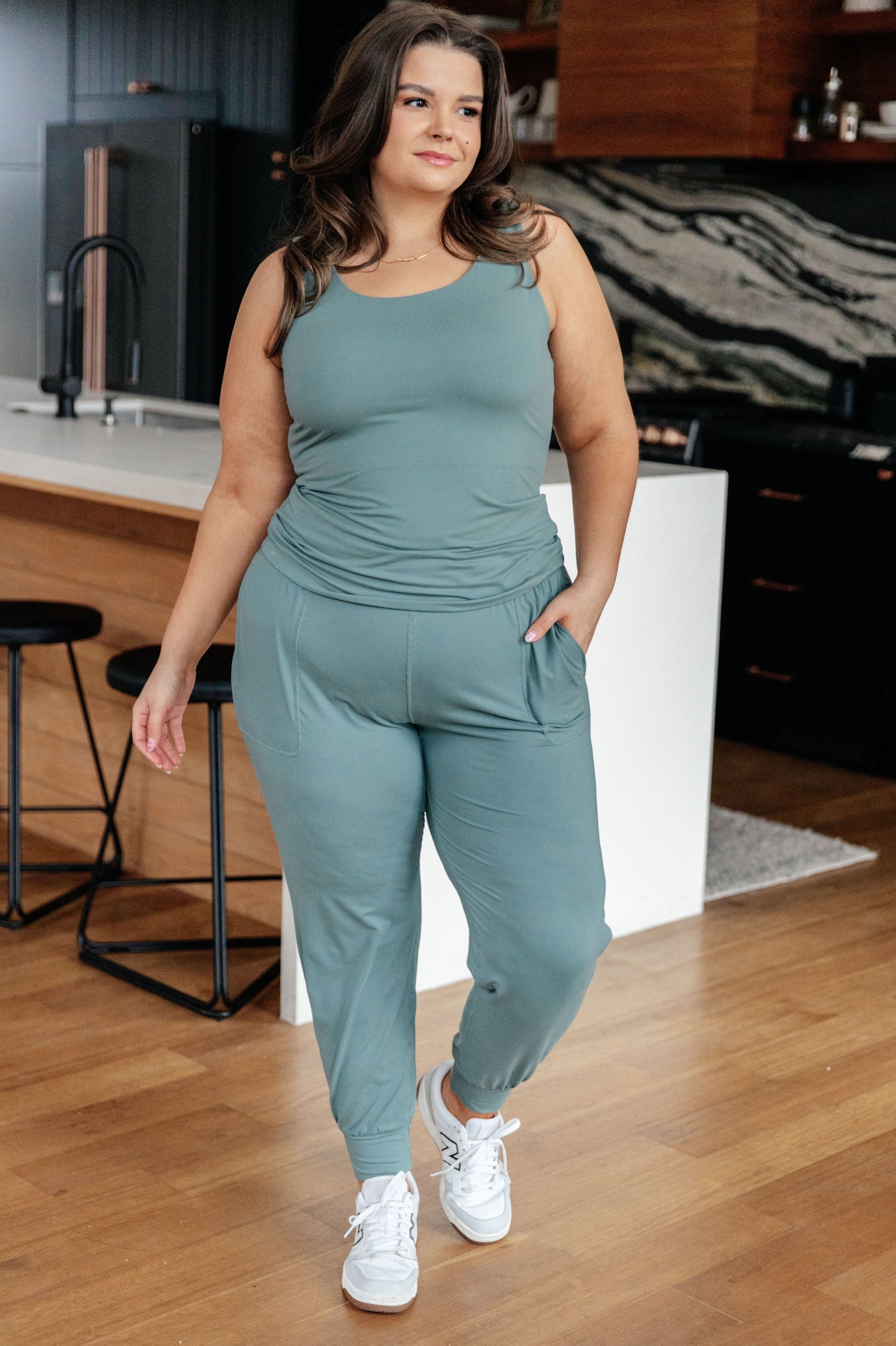 Casual But Cool Buttery Soft Tank Top, Tidewater Teal