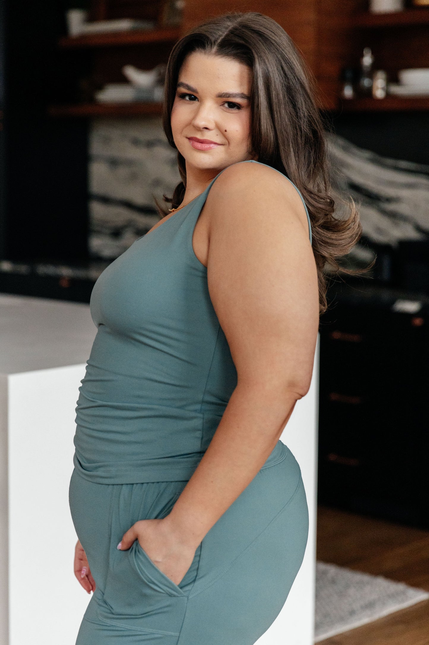 Casual But Cool Buttery Soft Tank Top, Tidewater Teal