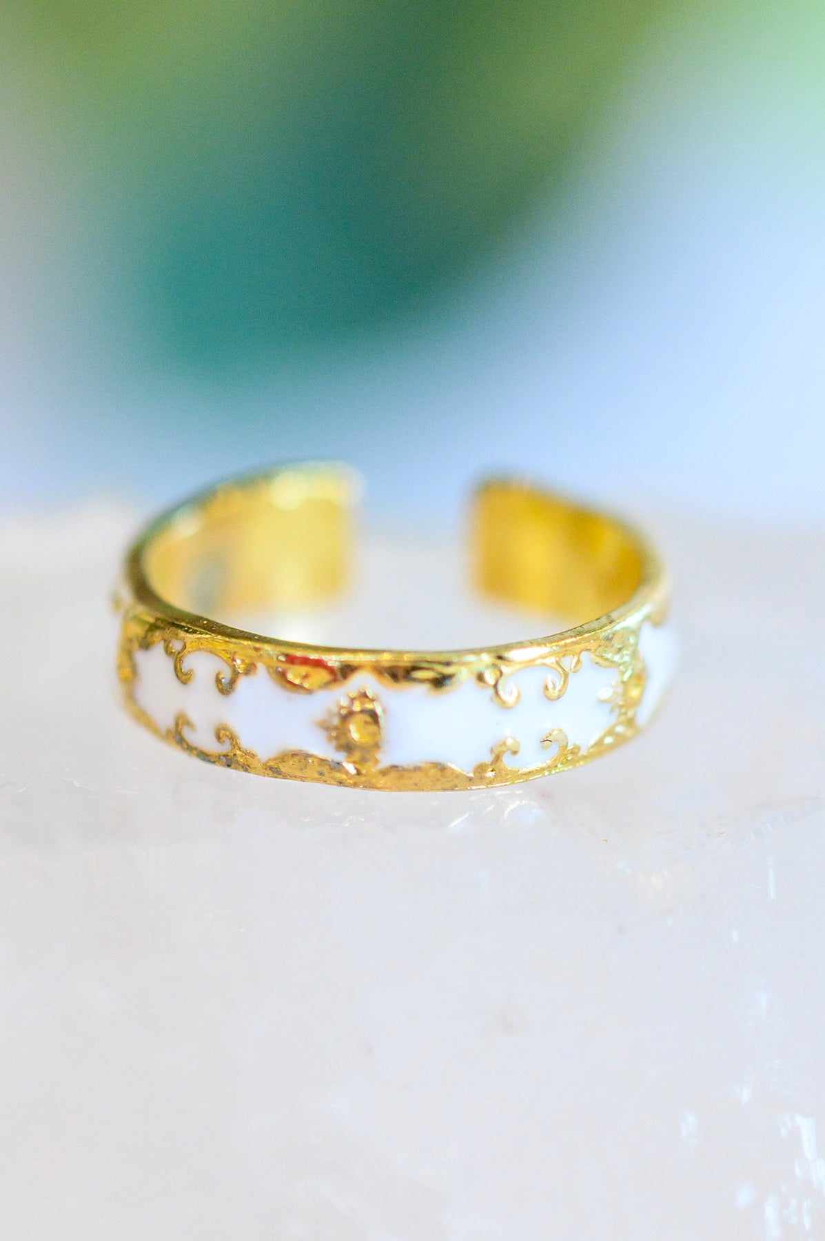 Carolina Hand-Crafted 18K Gold-Dipped Pattern Ring