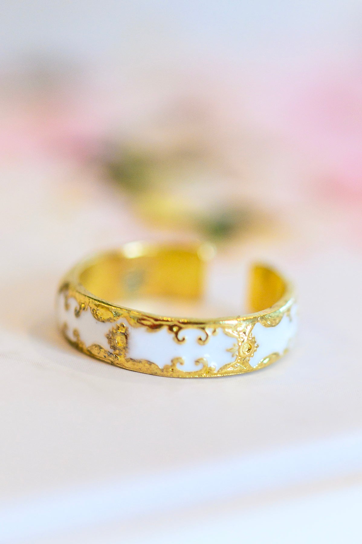 Carolina Hand-Crafted 18K Gold-Dipped Pattern Ring
