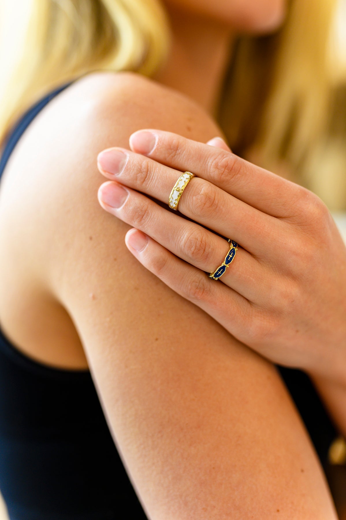 Carolina Hand-Crafted 18K Gold-Dipped Pattern Ring