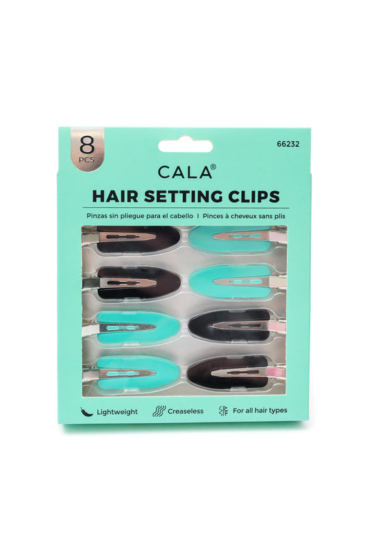 Black & Teal Hair Setting Clips, 8-Pack