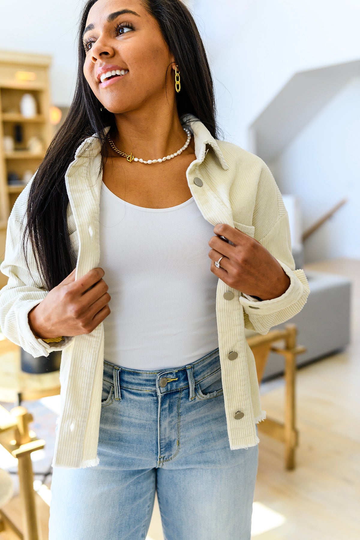 Invested In You Corduroy Shacket