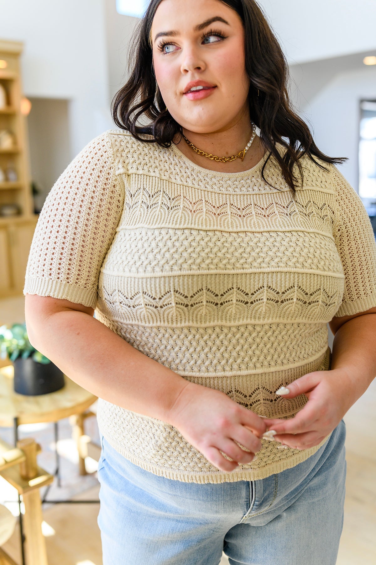 Thea Crochet Knit Top