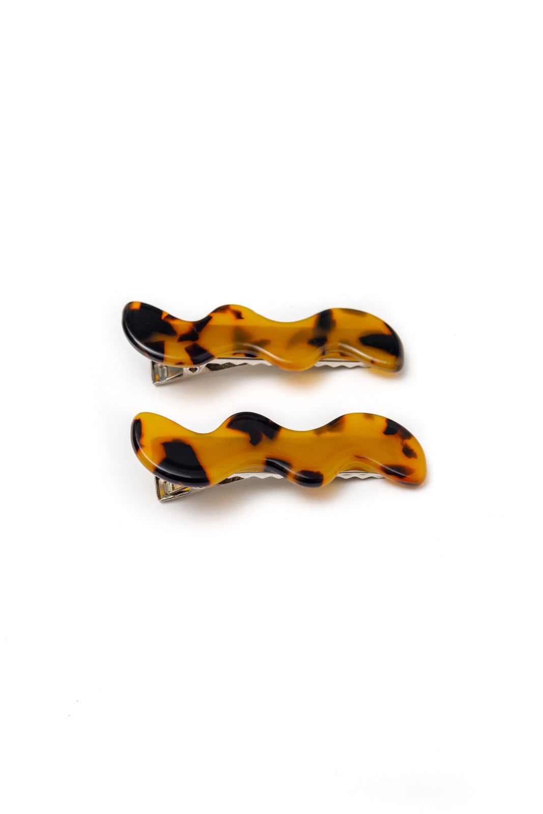 Tortoise Wavy Hair Clips, 2-Pack