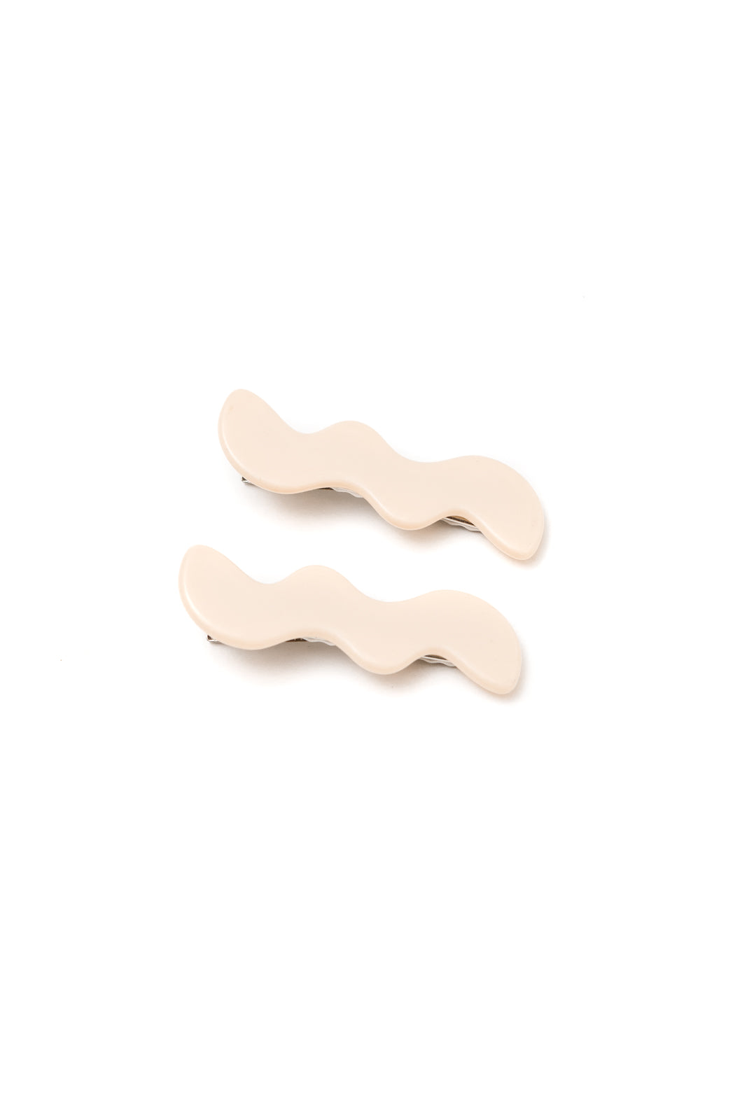 Cream Wavy Hair Clips, 2-Pack