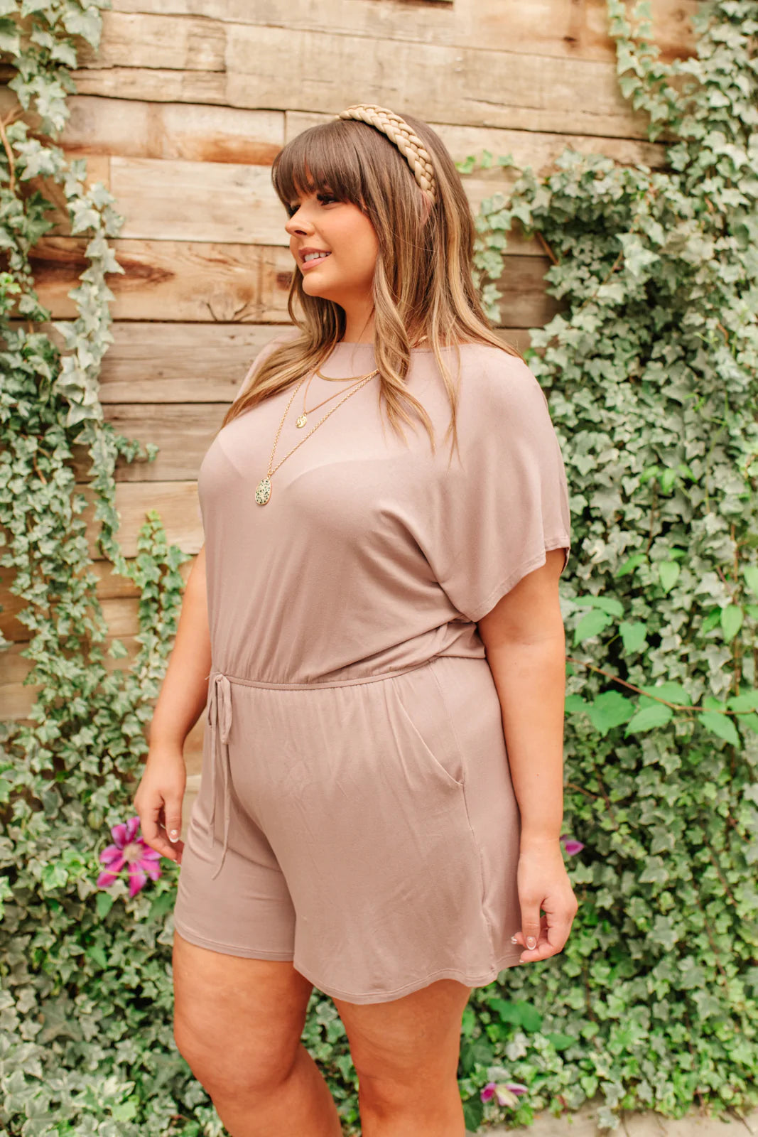 You're In Luck Romper, Nude