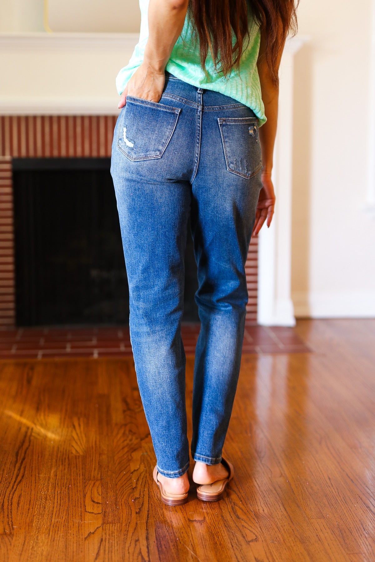 JUDY BLUE Every Day Dark Denim High Rise Slim Fit Jeans