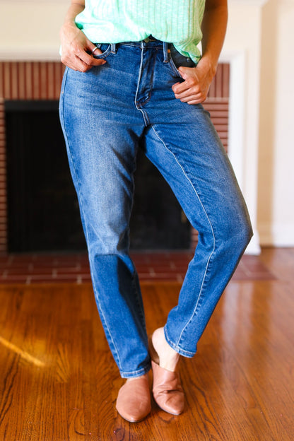 JUDY BLUE Every Day Dark Denim High Rise Slim Fit Jeans