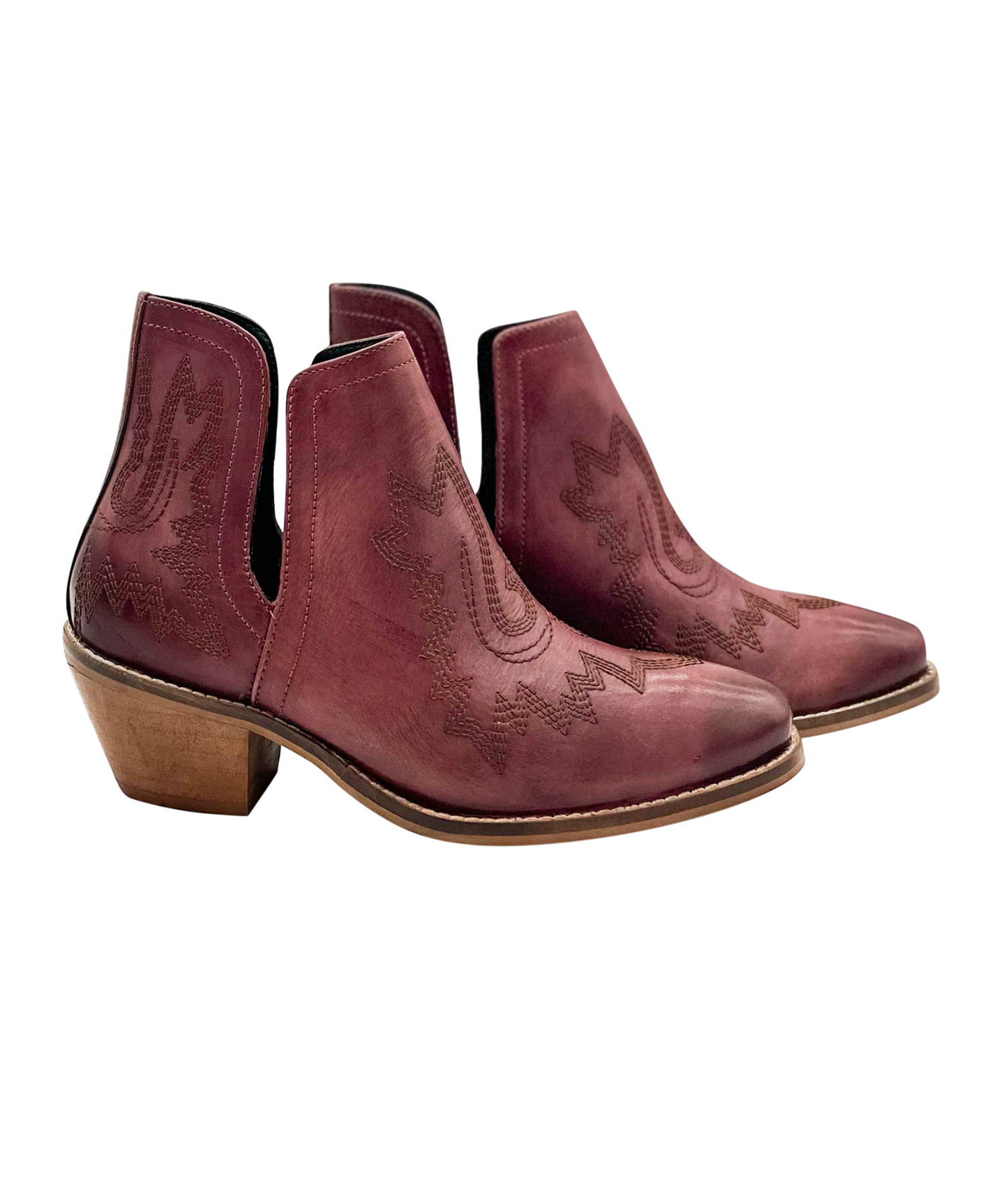 Naughty Monkey Western Kickin' Booties, Burgundy