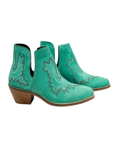 Naughty Monkey Western Kickin' Booties, Turquoise Suede