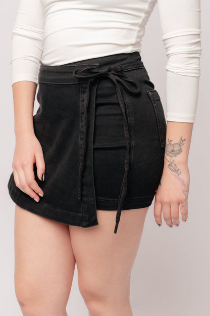 JUDY BLUE Bentli High Rise Side Tie Denim Skort