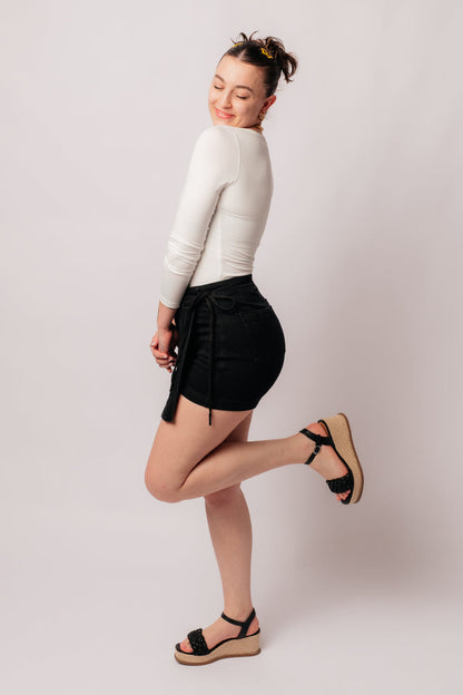 JUDY BLUE Bentli High Rise Side Tie Denim Skort