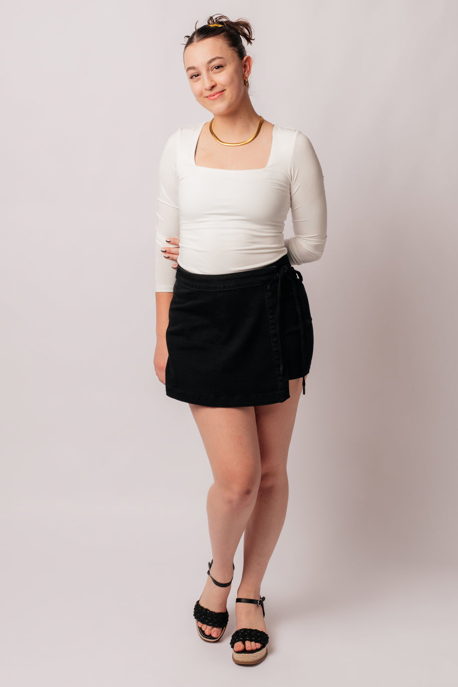 JUDY BLUE Bentli High Rise Side Tie Denim Skort