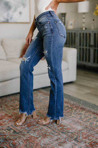 JUDY BLUE O'Hara Destroyed Straight Leg Jeans