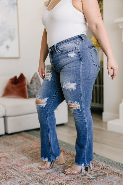 JUDY BLUE O'Hara Destroyed Straight Leg Jeans