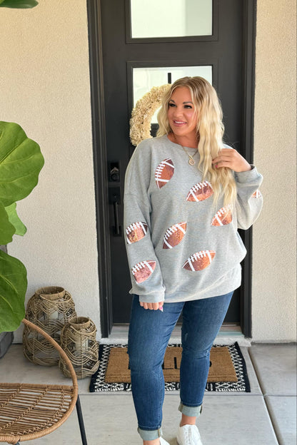 Game Day Sequin Football Sweatshirt