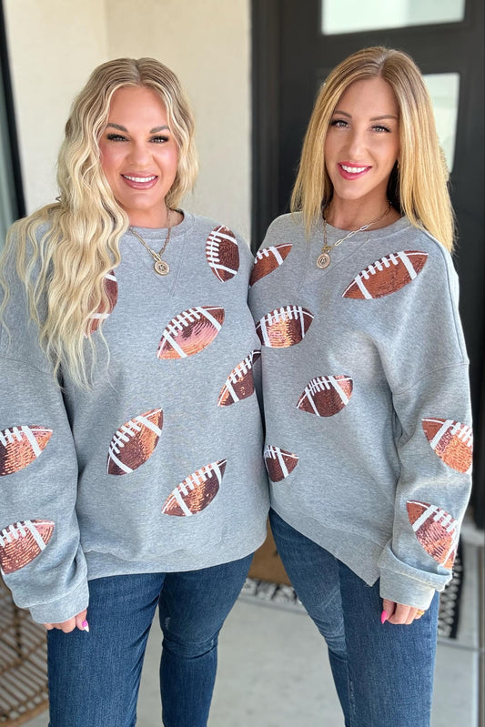 Game Day Sequin Football Sweatshirt