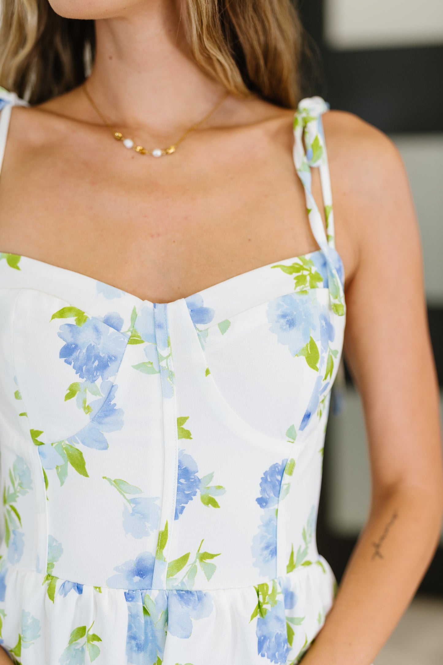Gardenia Bustier Floral Tiered Maxi Dress
