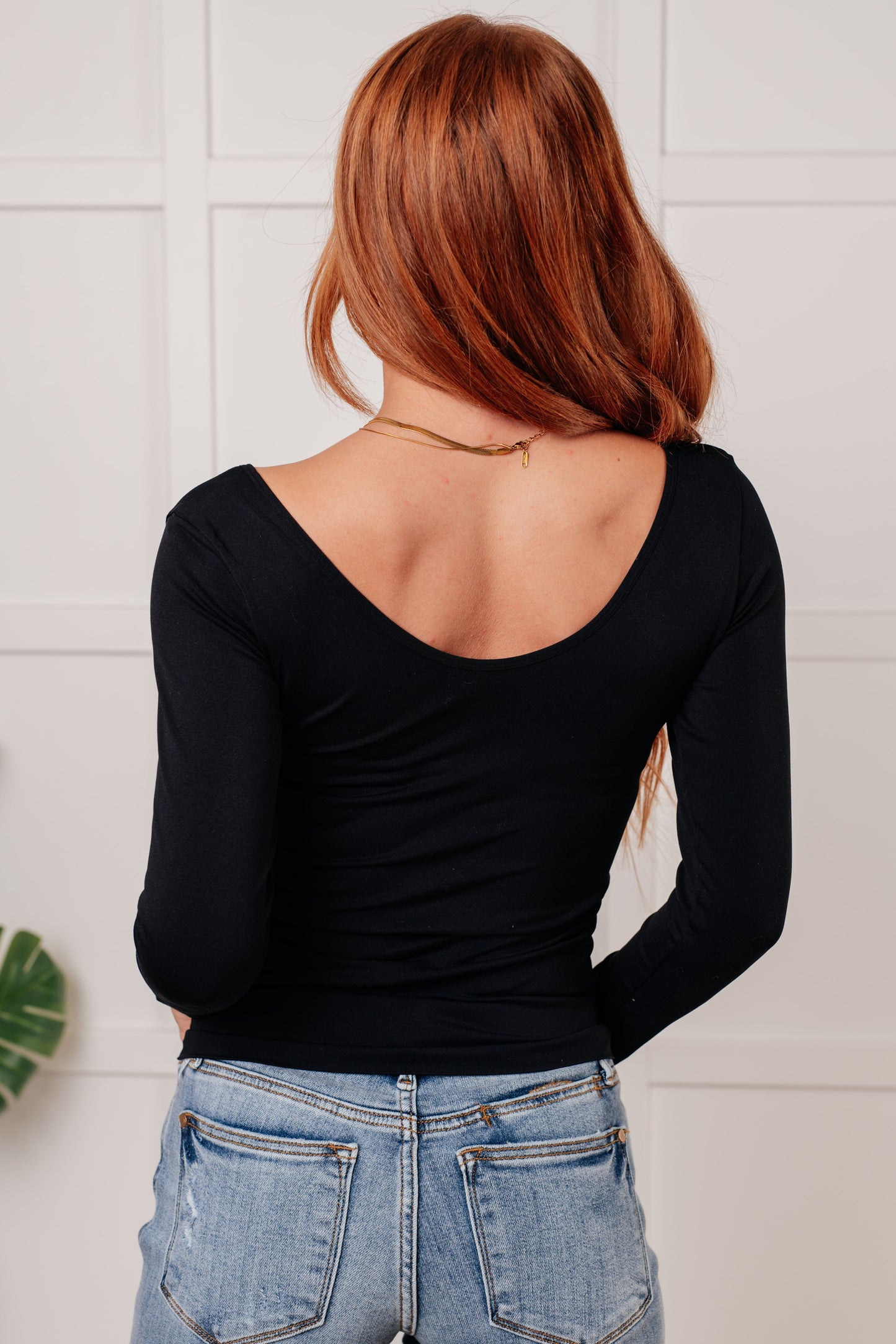 Bring In The Basics Seamless Reversible Long Sleeve Top, Black