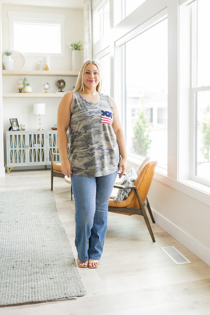 Camo Flag Pocket Tank Top