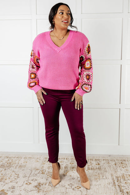 Bloom Crocheted Floral Sleeve Sweater