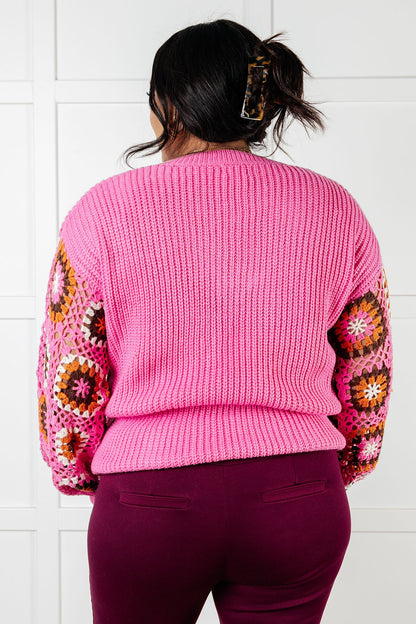 Bloom Crocheted Floral Sleeve Sweater